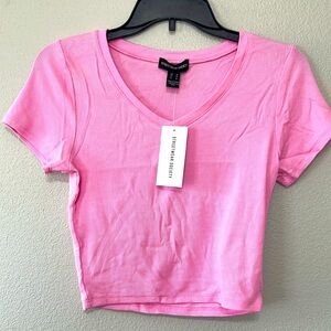 Streetwear Society women’s ribbed pink‎ cropped top